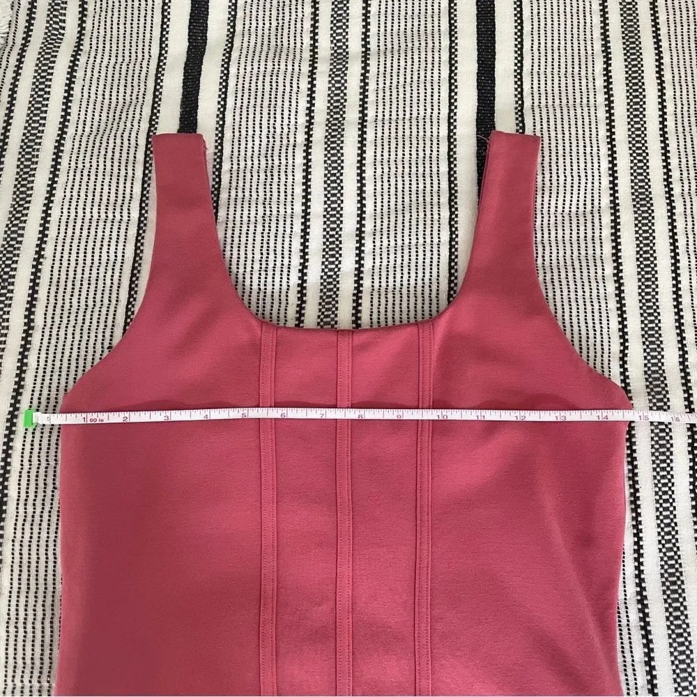 Francesca's Collections Corset Bodysuit size Small Pink Fitted Ribbed Tucked In - Picture 5 of 8